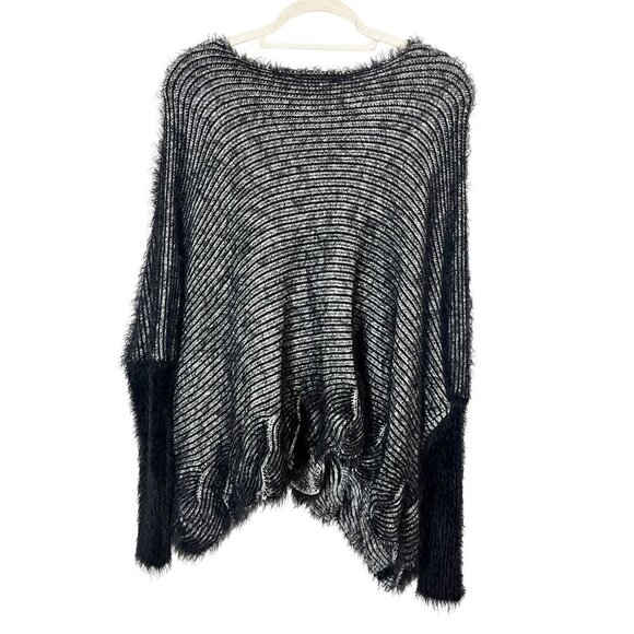 Retro Fuzzy Sweater Black XL Neutral Minimalist Preppy Classic Chic Boho Goth - Picture 4 of 10